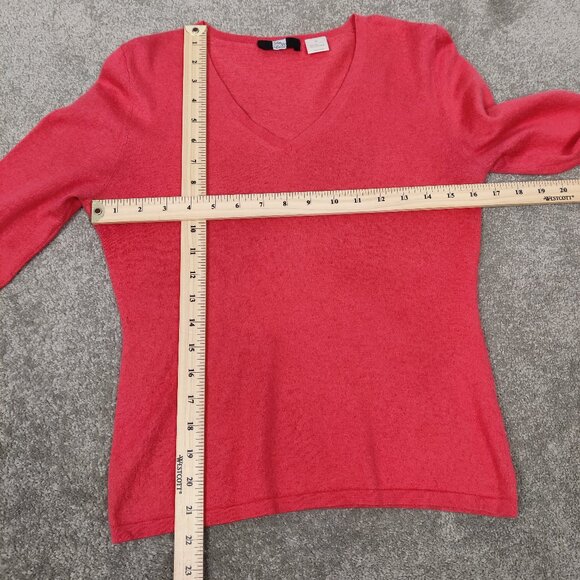 Saks Fifth Avenue Women's Sweater Size M Peach Color Silk Cashmere Casual Office - Picture 4 of 6